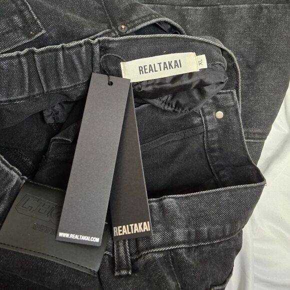 NEW Real Takai black baggy wide leg rodeo denim Japan unisex jeans‎ XL - Picture 7 of 11